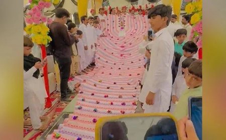 Groom wears 30-foot-long currency garland
